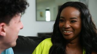 Sexy Naomi Foxxx takes on one huge cock in her tight wet pussy