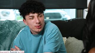 Sexy Naomi Foxxx takes on one huge cock in her tight wet pussy