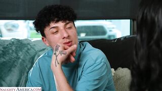 Sexy Naomi Foxxx takes on one huge cock in her tight wet pussy