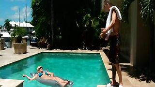 Skyla Paris fucking in the pool with her tattoos