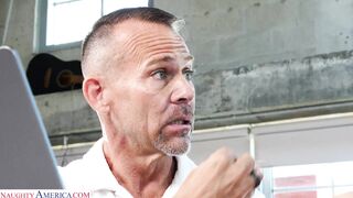 Sexy botanist Alex Coal has some milky white stuff all over her plants and now she wants it from her Professor, too