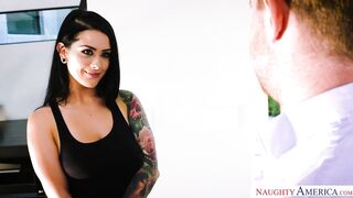 Married man cheats on his prissy wife with their tattooed, bad girl friend Katrina Jade