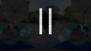 Pool party babes Alexia, Harlow, & Jackie share a single stud's cock