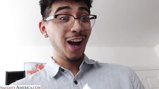 Brunette Boss Lindsay Fucks Exhausted Diego in Office Motivation