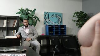 Horny Office Flirt Bianca Burke Fucks Co-worker for Big Black Cock