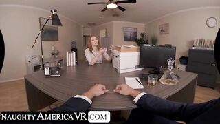 Madison Morgan's Sunday Office Fuck: Frustrated Redhead Boss Play