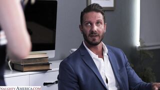 Big tit blonde MILF of a bombshell Brandi Love fucks favorite employee to celebrate Independence Day