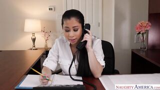 American Jade Kush fucking in the chair with her big tits