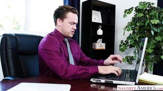 Boss Karma Rx fucking in the chair with her petite