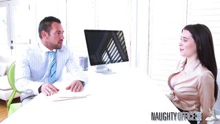 Lana Rhoades fucking in the desk with her big natural tits