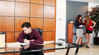 Caucasian Darla Crane fucking in the office with her tits