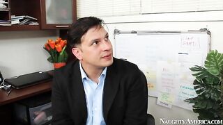 Boss Jayden Jaymes fucking in the chair with her tattoos