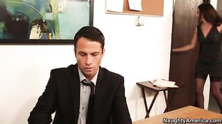 Casey Calvert fucking in the chair with her innie pussy