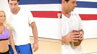 Cheerleader Madison Scott's Lockeroom Lesson Ends in Blowjob