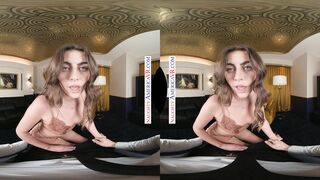 Brunette blue eye pornstar Selina Bentz is excited to meet my cock