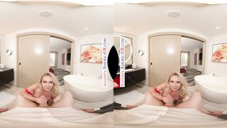 Sexy Blonde Pornstar Sadie Summers puts on lingerie just for you to unwrap as your naughty present