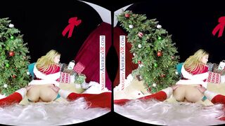 Santa's naughty helper Stephanie West sits on your cock for Xmas