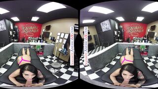 Sexy alt-girl, Katrina Jade, pays for her new ink with her mouth and pussy