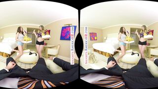 Your sugar babe Lana Rhoades surprises you with her roommate Sella Cox for a naughty threesome