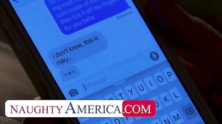 Ashley Fires has her boy toy creampie her while her husband sleeps