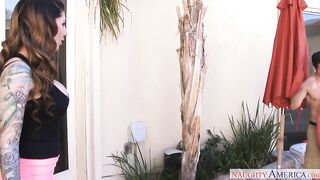 Darling Danika fucking in the couch with her tits