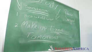 Natalie Monroe Skips Study for Tutor's Cock in Class