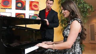 Brunette Teal Conrad fucking in the bed with her lingerie