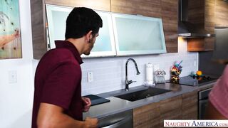 Evelin Stone fucking in the couch with her green eyes