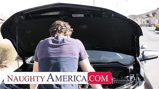 Elle McRae's Car Trouble Leads to Neighbor's Tongue Pleasure