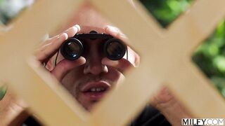 MILF-Next-Door Fucks Younger Peeping Neighbor