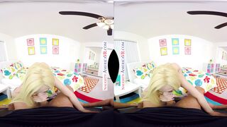 Wild teen Elsa Jean takes control of a huge cock to ride until it erupts all over her