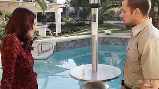 Brunette Christine Paradise fucking in the backyard