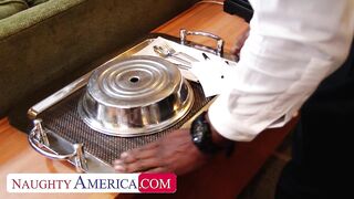 Busty French wife Anissa Kate fucks big black dick while cuckold husband listens